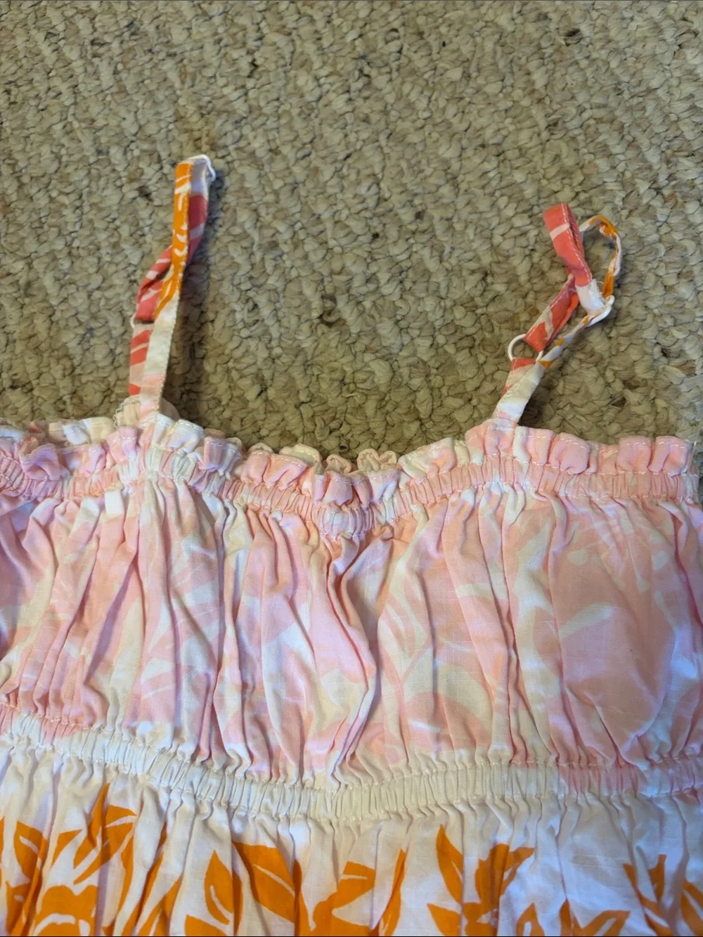 GAP Kids/Girls Pink and Orange Floral Maxi Dress